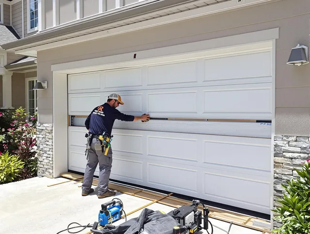 Waxhaw Garage Door Repair team performing complete garage door replacement at Waxhaw residence
