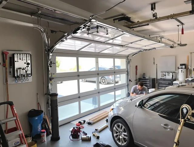 Garage door noise reduction service by Waxhaw Garage Door Repair in Waxhaw