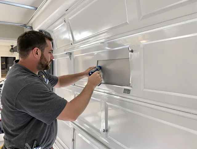 Garage door panel repair by Waxhaw Garage Door Repair in Waxhaw